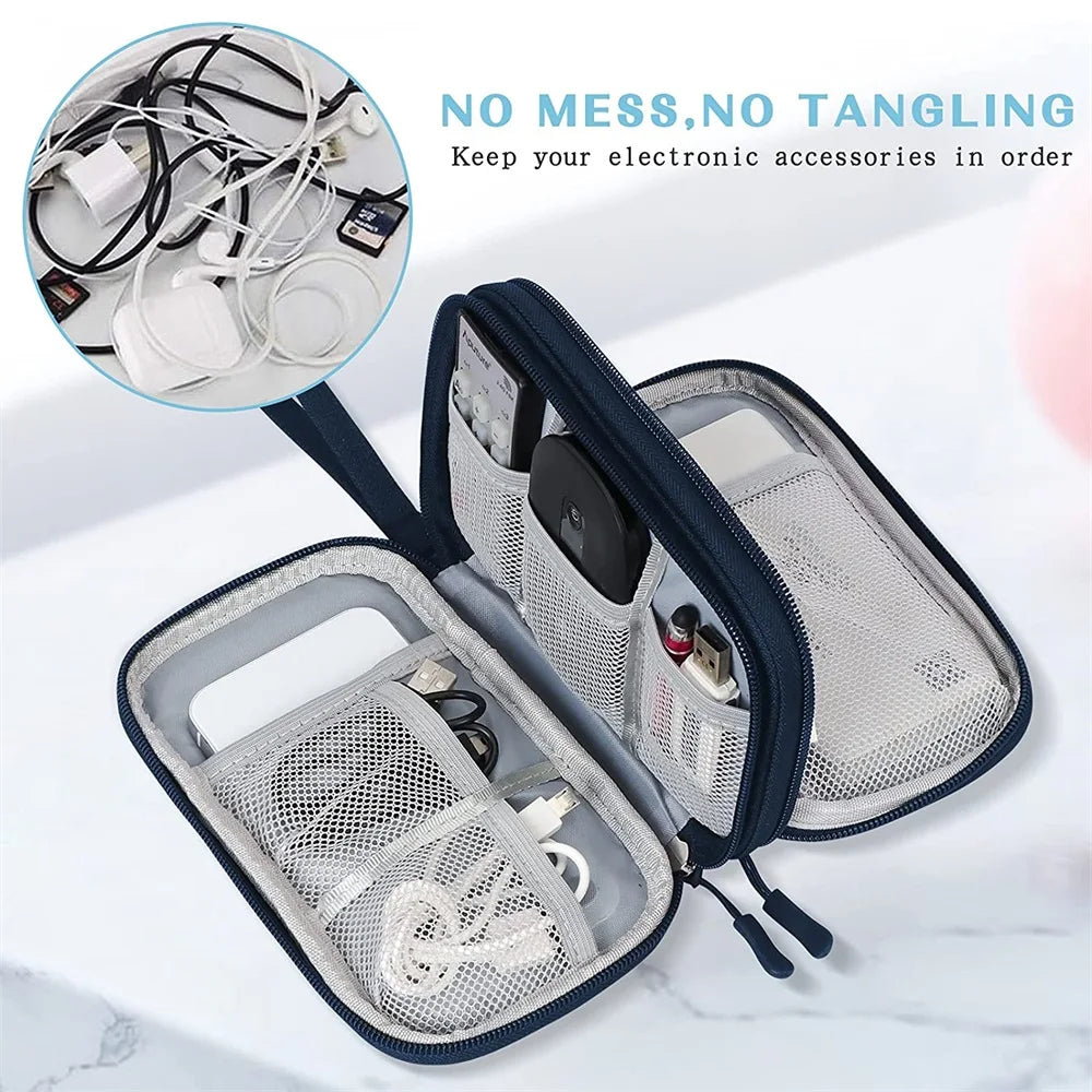BowLift | Techviva PackSafe Electronic Organizer Bag | 2-layer & waterproof | For cables, chargers, USB & accessories | Compact & portable