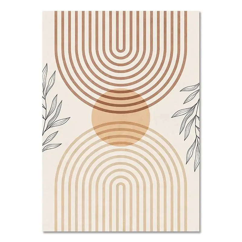 Minimalist Terracotta Sun Abstract Wall Art Fine Art Canvas Prints Modern Pictures For Living Room Bedroom Gallery Wall Art Decor | Bowlift