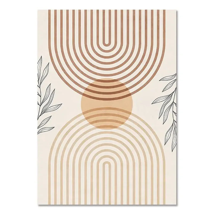 Minimalist Terracotta Sun Abstract Wall Art Fine Art Canvas Prints Modern Pictures For Living Room Bedroom Gallery Wall Art Decor | Bowlift
