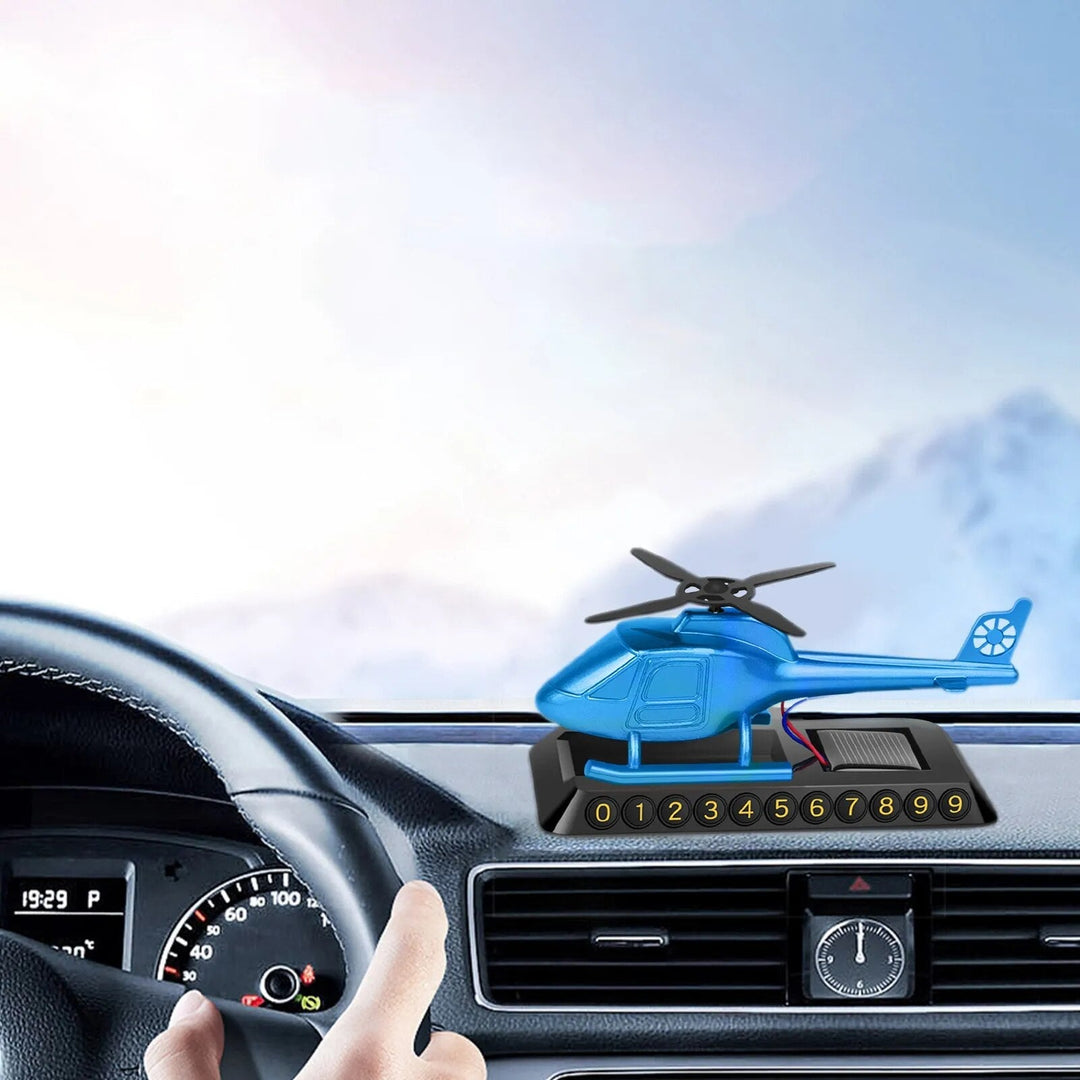 BowLift | Helicopter Solar-Powered Car Air Freshener Parking Number Plate