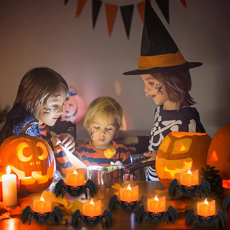 BowLift | ️Halloween Spider Tealights Spooky Electric Flickering Artificial Candles