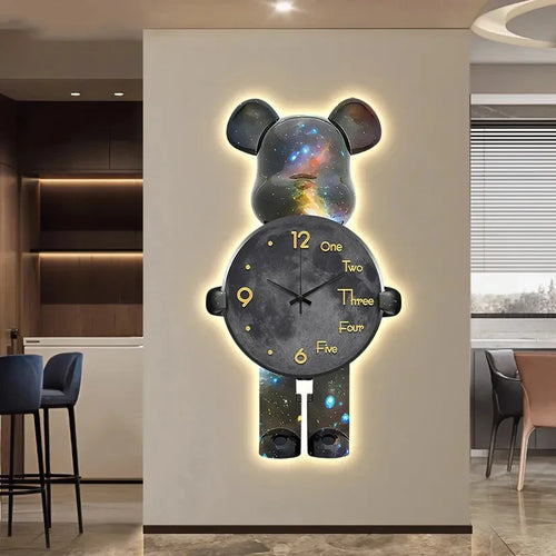 Glowing Star Bear LED Wall Clock | Bowlift