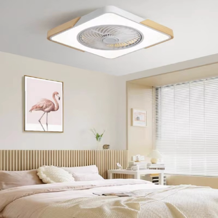 BowLift | Ultra-Thin Nordic-Inspired Square Ceiling Fan Lamp
