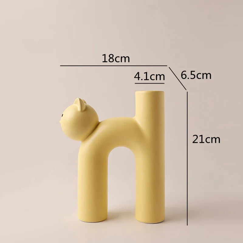 Mini Cat Elegant Minimal H-shaped Flower Vase | Bowlift