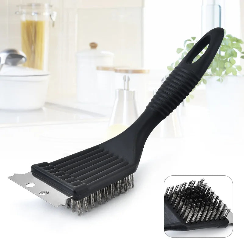 BowLift | GrillMeister BBQ Brush | 3-in-1 Grill Cleaner | Stainless Steel Bristles & Anti-Slip Handle
