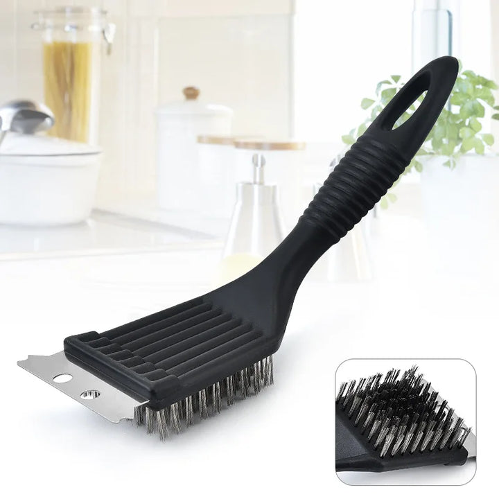 BowLift | GrillMeister BBQ Brush | 3-in-1 Grill Cleaner | Stainless Steel Bristles & Anti-Slip Handle