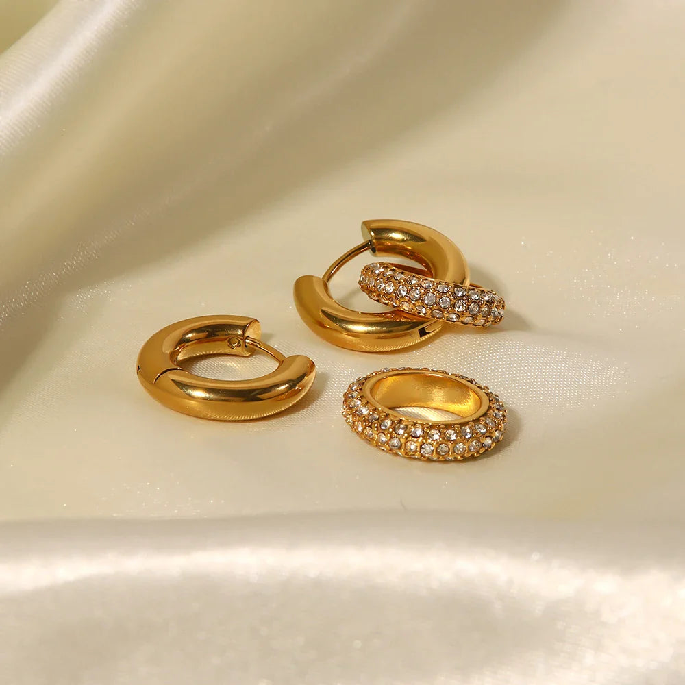 BowLift | 18k Dainty Huggie Diamond Dangle Earrings