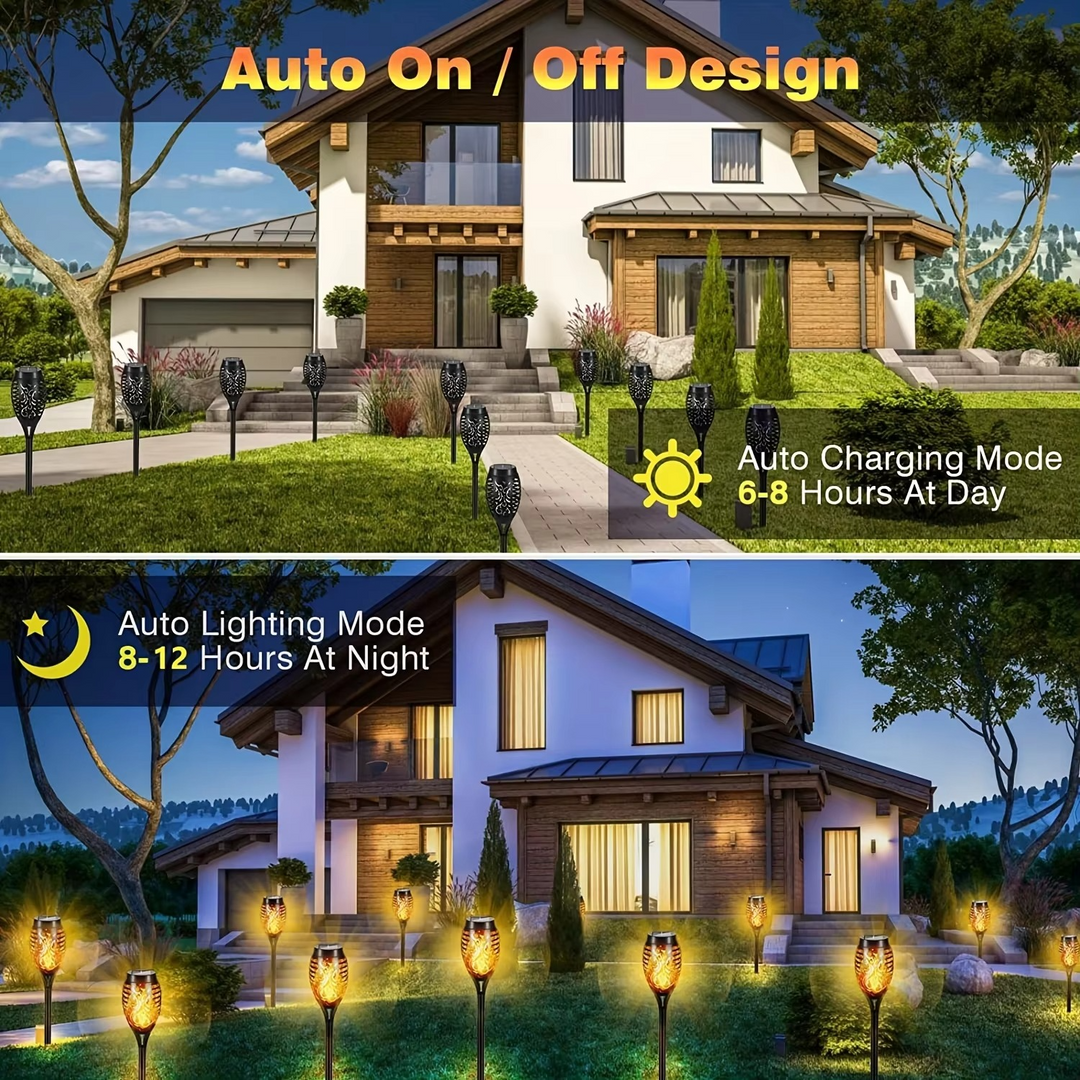 BowLift | Solar Flame Light – Outdoor Flickering Torch for Garden & Pathways