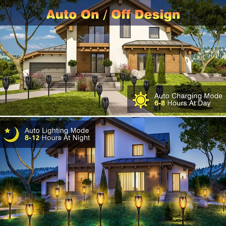 BowLift | Solar Flame Light – Outdoor Flickering Torch for Garden & Pathways