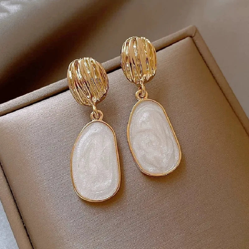 BowLift | Textured Golden Enamel Earrings