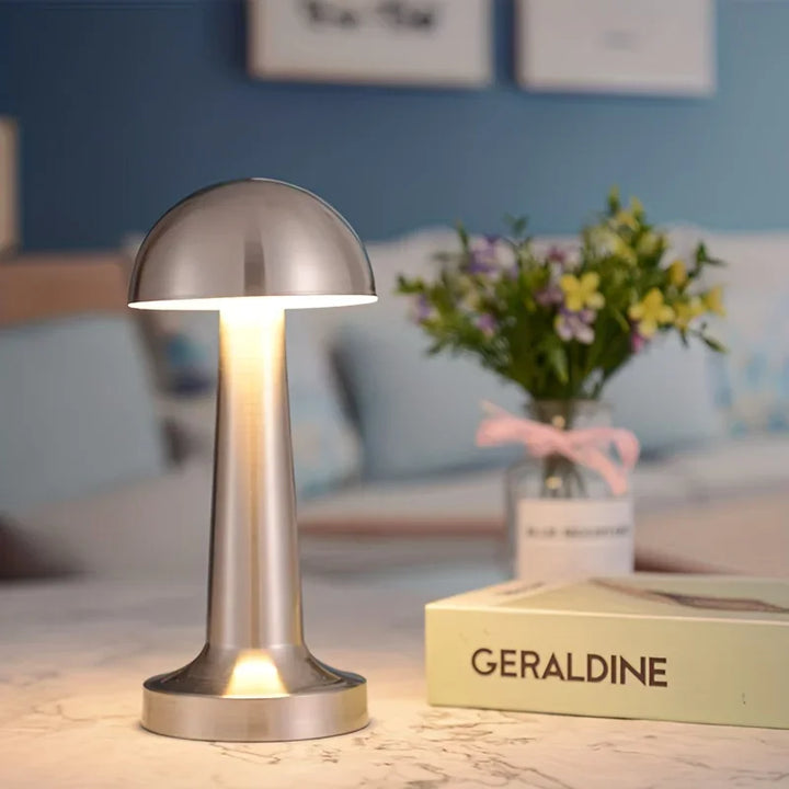BowLift | Metal LED Mushroom Desk Lamp with Light Adjustment