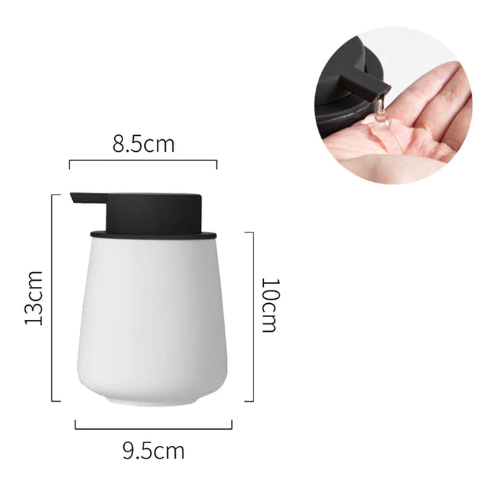 CeramiLux 300 ml Luxury Soap Dispenser made of Ceramic – for Soap, Shampoo, Conditioner or Lotion Bowlift