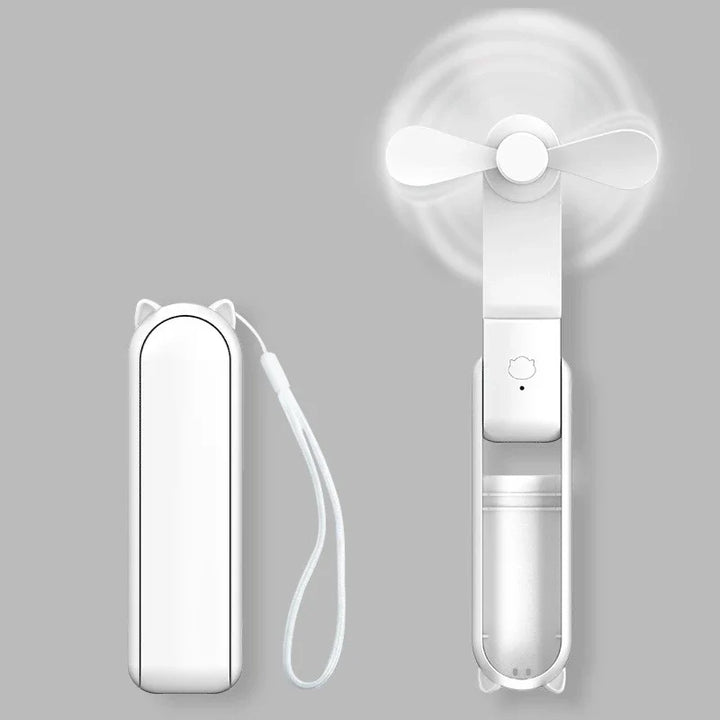 BowLift | Mini Hand Fan Breezella | USB Rechargeable | 3 Speeds | Foldable & Power Bank Function | 2000 mAh Battery
