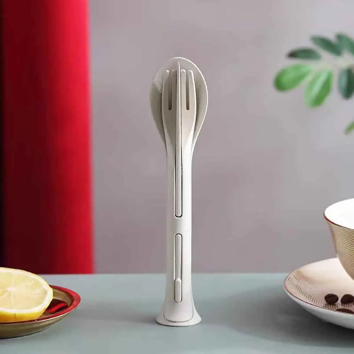 BowLift | EcoTrek Travel Cutlery | Sustainable & Reusable | With Case | Wheat Straw BPA-free
