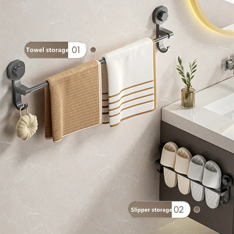 MagnaGrip Power Suction Cup Towel Holder – Black self-adhesive towel holder without drilling Bowlift