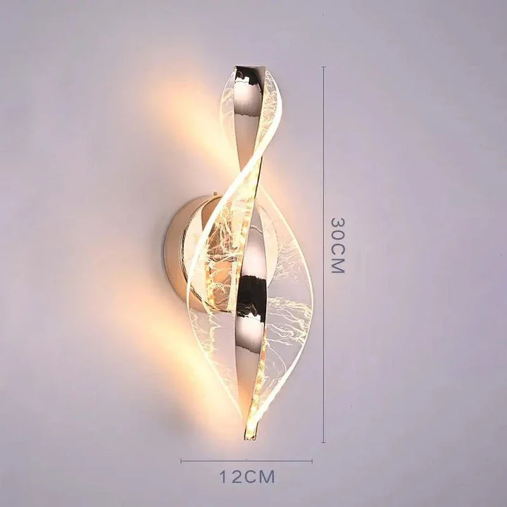 BowLift | LED Wall Light NordGlow | Modern Acrylic & Metal Design | 3-Color Light | Creative Interior Lighting for Living Room & Bedroom