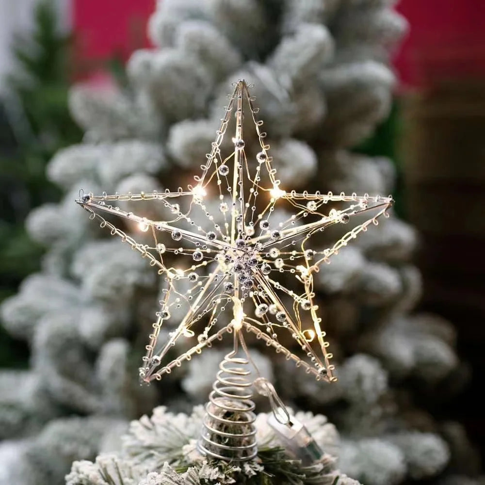BowLift | TwinkleGlow - LED Star Tree Topper with Warm Light and Easy Setup