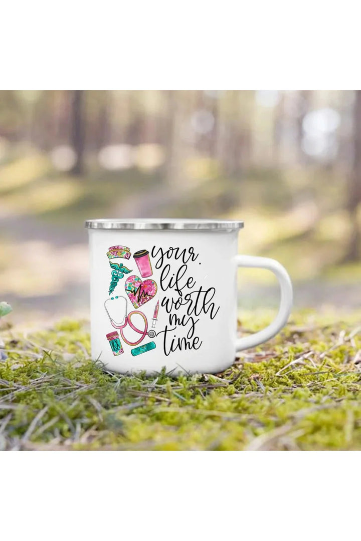 Life Enamel Coffee Mug | Bowlift