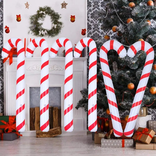 BowLift | CandyFest Inflatable Christmas Candy Canes – Set of 4 PVC Decorations of 87 cm