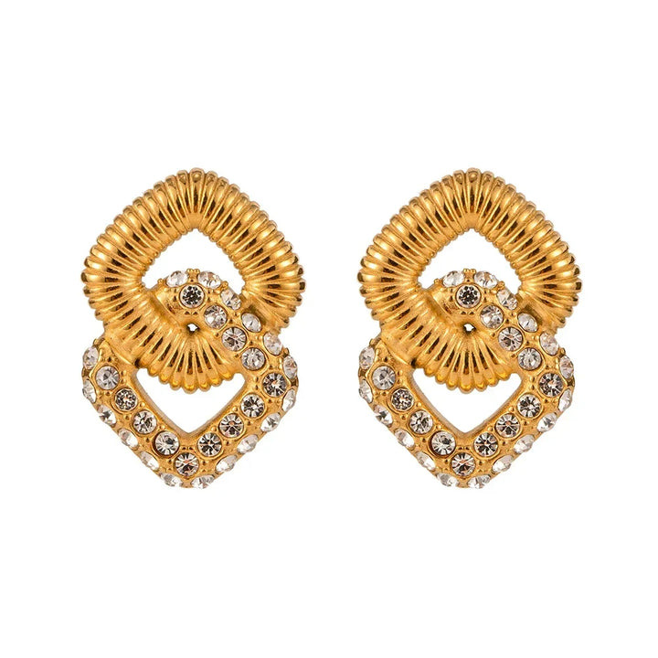BowLift | 18k Textured Dual Squircle Earrings