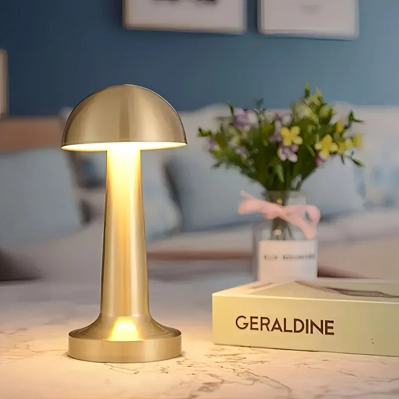 BowLift | Metal LED Mushroom Desk Lamp with Light Adjustment