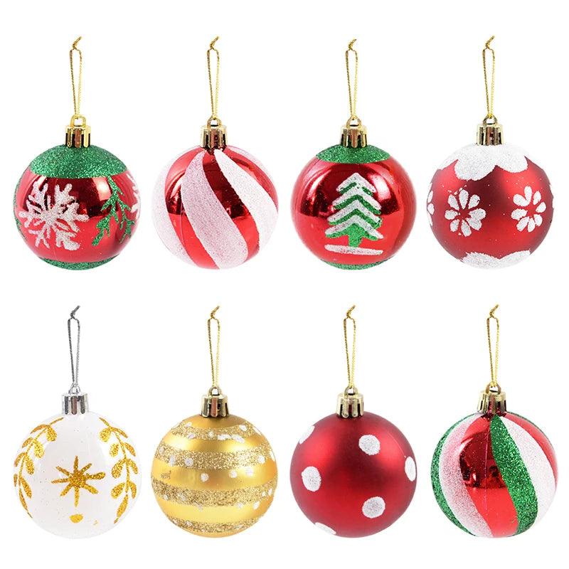 BowLift | Glass Christmas Ornaments Pattern Set of 6 Balls for the Tree