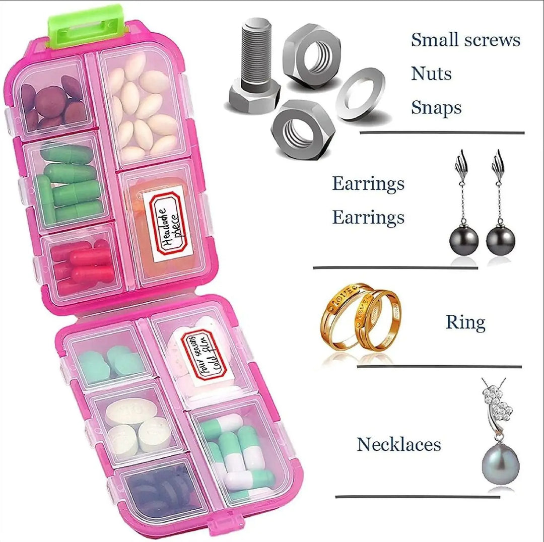 BowLift | MediPocket Travel Pill Case | Moisture-Proof & Compact | 4–12 Compartments | For Vitamins & Medications on the Go
