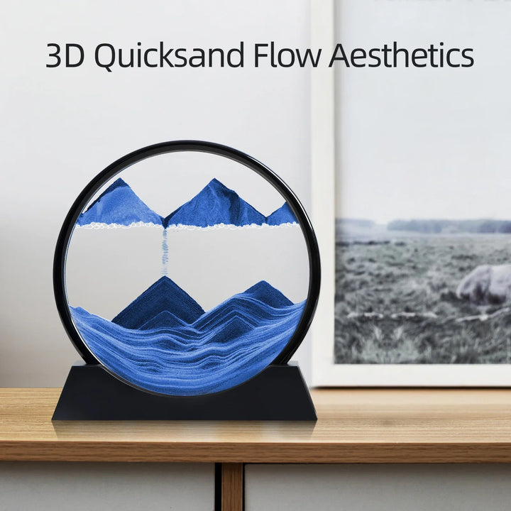 BowLift | 3D Sand Picture Aurelia Flow | Moving Sand Art in Glass | Relaxation & Decoration | Round Design