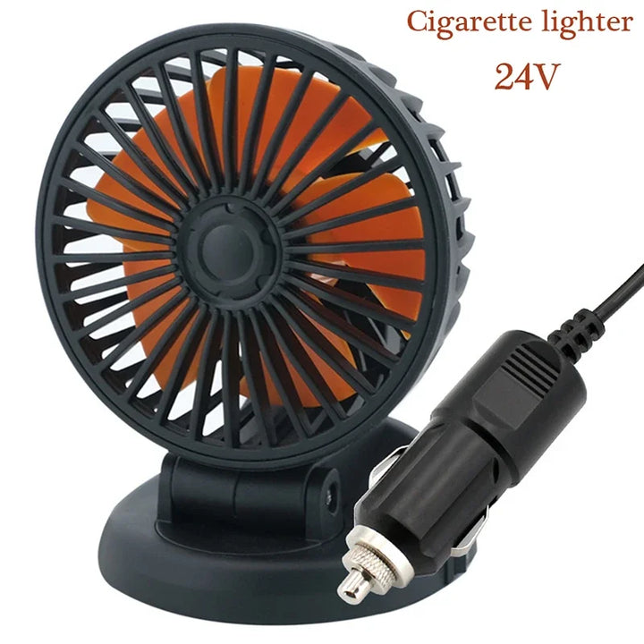 BowLift | Ventoro Auto Fan 12V/24V/5V | USB or Cigarette Lighter | Rotatable & Compact | For Car, Truck, SUV, Motorhome & Office