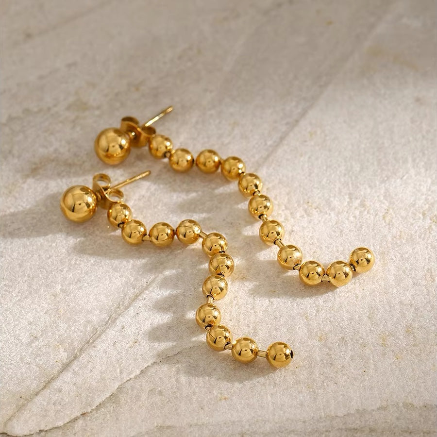 BowLift | Dainty Golden Bead Tassel Earrings
