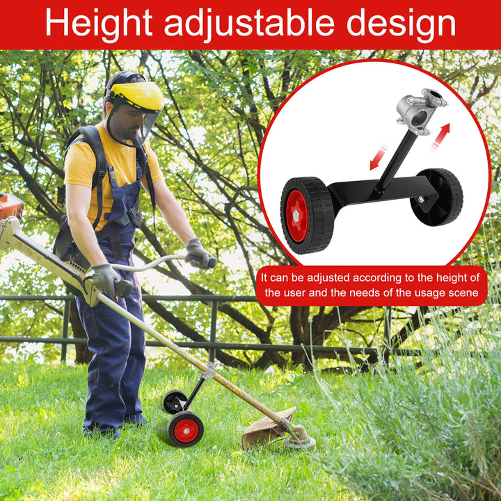 BowLift | Universal Support Wheel TRIMNOVA EasyRoll | Height Adjustable | Back & Arm Friendly | For Lawnmowers & Brush Cutters