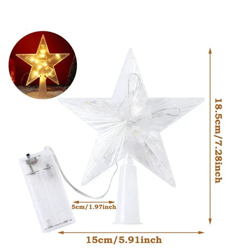 Bright Christmas Star – LED Illuminated Tree Topper for Christmas Tree, Sparkling Christmas Decoration for Festive Lighting and Elegant Decor | Bowlift