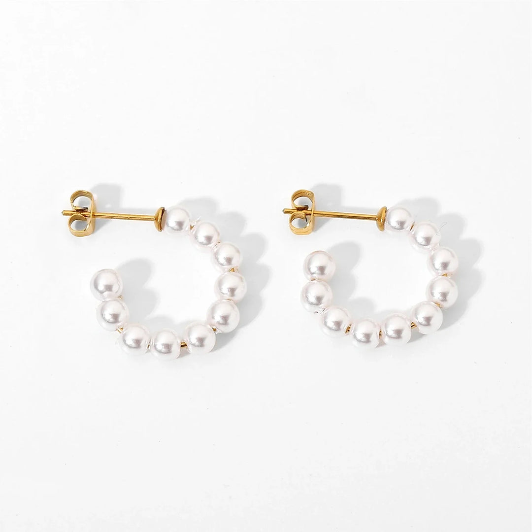 BowLift | Elegant C Hoop Pearl Earrings