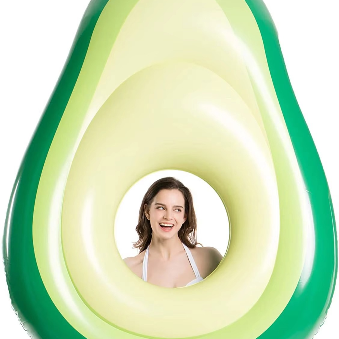BowLift | Inflatable Avocado Pool Float with Detachable Ball