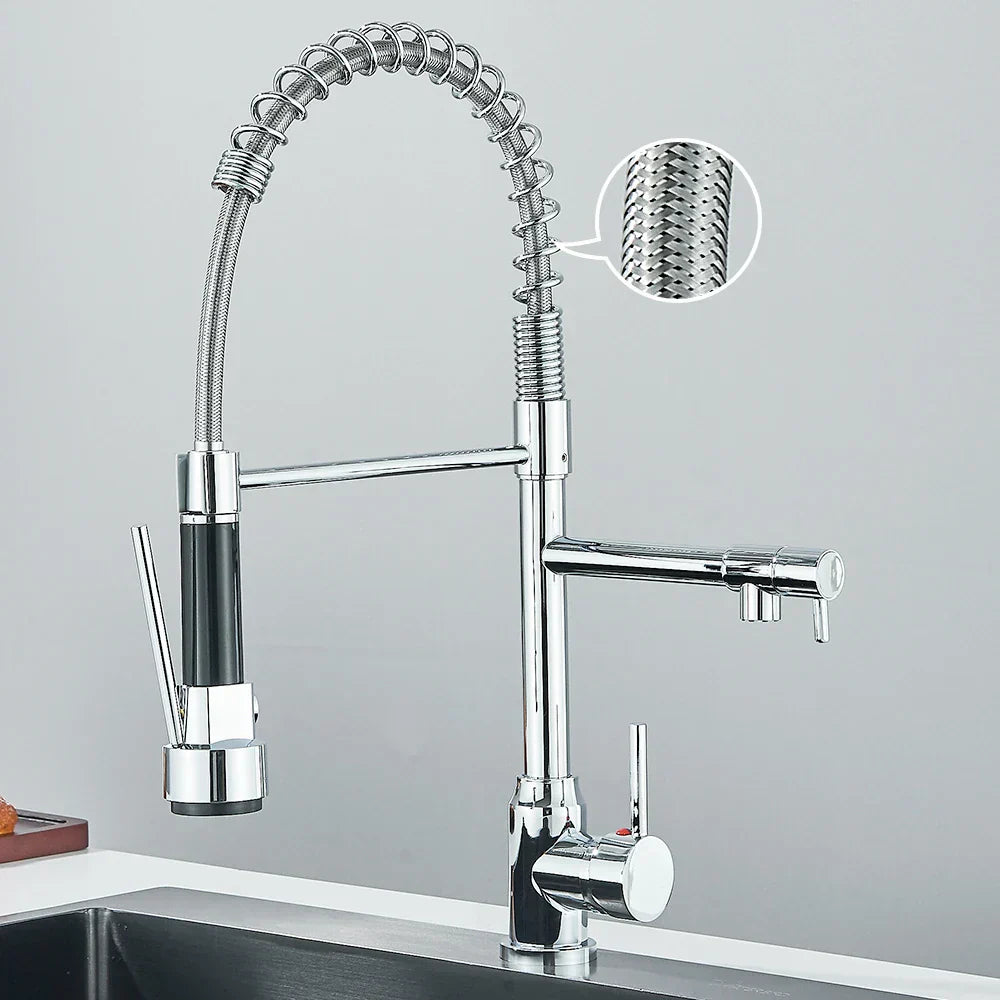 Faucet with Double Spout – High-Quality Faucet for Flexible Washing, Swivable, Ideal for Modern Kitchens, Easy to Clean and Simple Installation | Bowlift