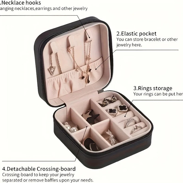 BowLift | Jewelry Organizer VOYELIA | Travel Case for Jewelry | Compact & Stylish | PU Leather