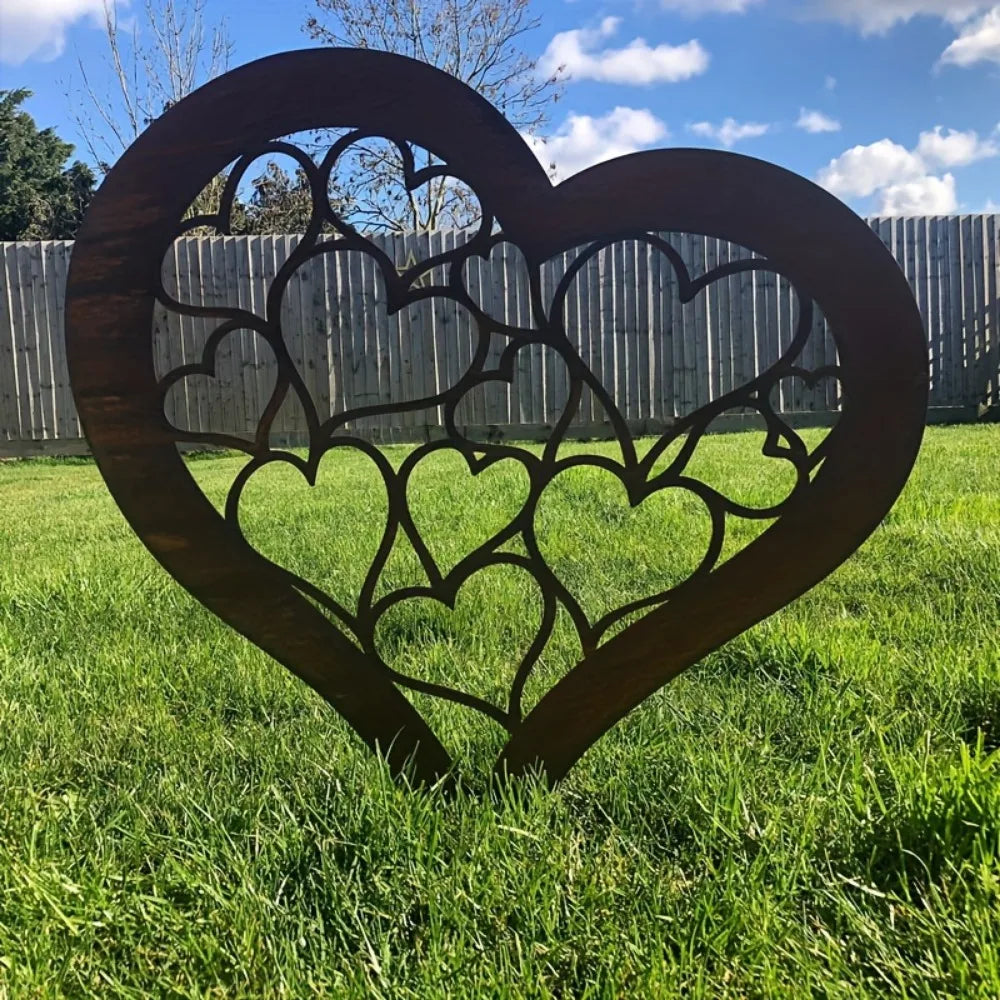 BowLift | HEARTORA Garden stake heart | Rust look metal | Rustic decor for Christmas, Easter & garden
