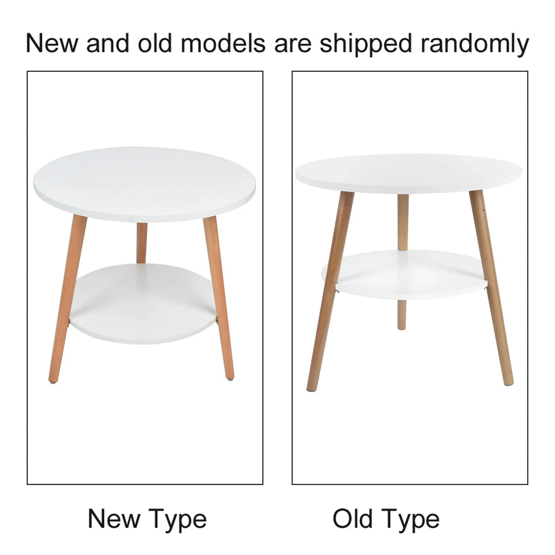 BowLift | White Side Table with 2 Layers and Storage Space for the Living Room