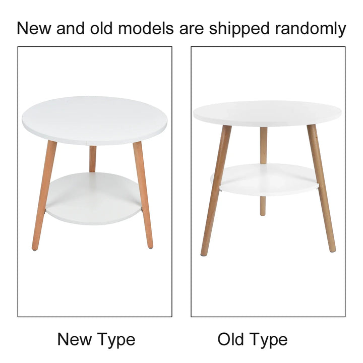BowLift | White Side Table with 2 Layers and Storage Space for the Living Room