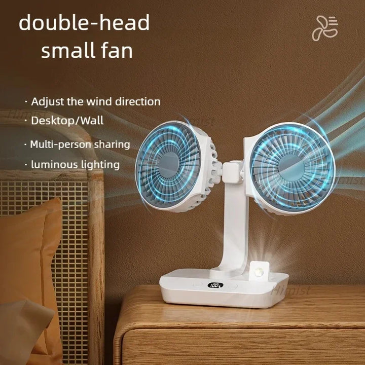 Lightweight Double Blades Rechargeable Travel Camp Cooler Fan | Bowlift