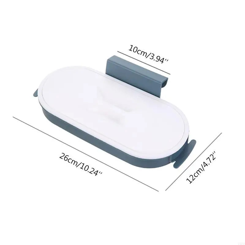 BowLift | Trash Bag Holder Cleanuvo ClipBin | With Lid & Ring Holder | For Hanging on Cabinet Doors | Reusable & Washable