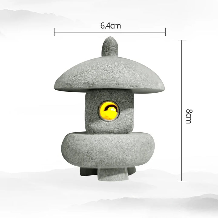BowLift | Mini-Pagoda ZenStone | Sandstone Decoration | For Garden, Bonsai & Zen Oases | Handmade