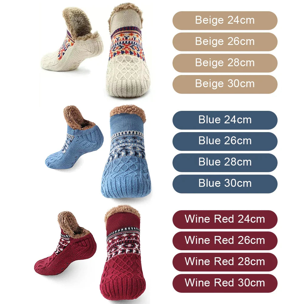 BowLift | North Cottage | Thermal House Socks Winter | Non-slip Cozy Socks for Women & Men | Thickly Lined & Extra Warm | Soft Anti-Slip Bed Socks for Home & Christmas