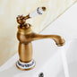 HeritageFlow – Vintage Bronze Faucet with Porcelain Handle Bowlift