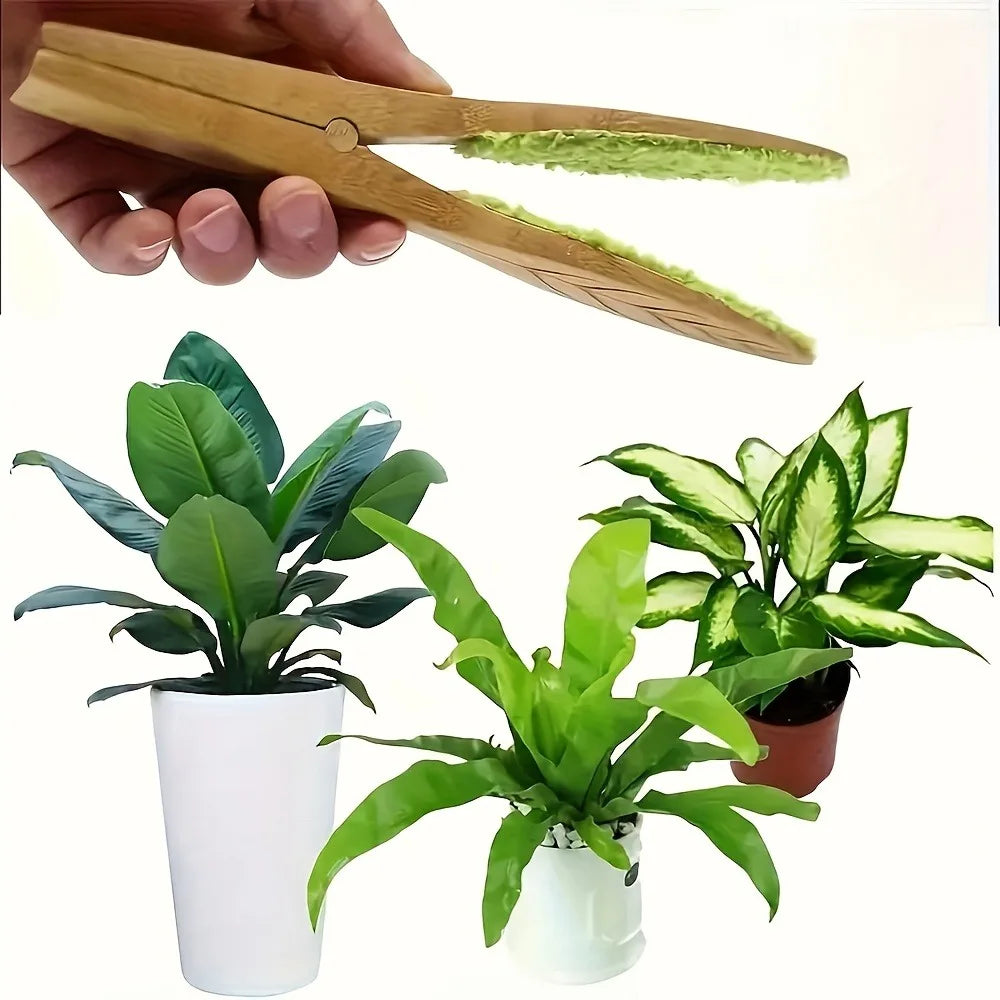 BowLift | Plant leaf cleaning tongs made of wood for gentle leaf care