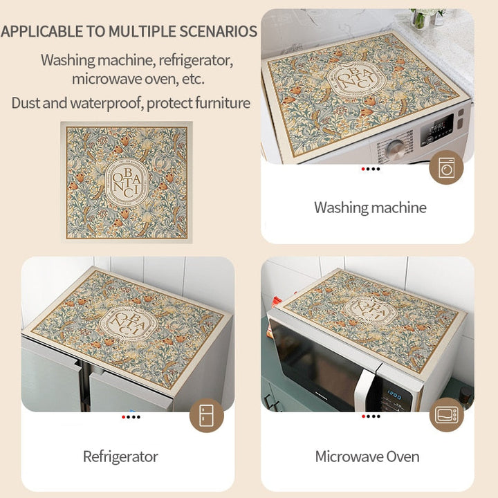 BowLift | Retro Floral Washing Machine Cover Drainer Mat