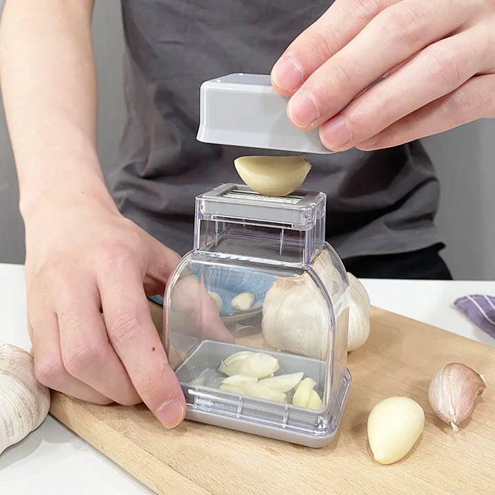 BowLift | GARLICO Garlic Press Hand Device | Manual Garlic Grater & Peeler | Stainless Steel & ABS | Kitchen Helper for Fine Chopping