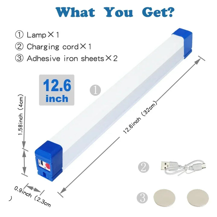 BowLift | MagnaBeam LED Tube | Rechargeable Camping Lamp with Magnet & Hook | 32/52 cm | Portable Emergency Light for Outdoor & Vehicle