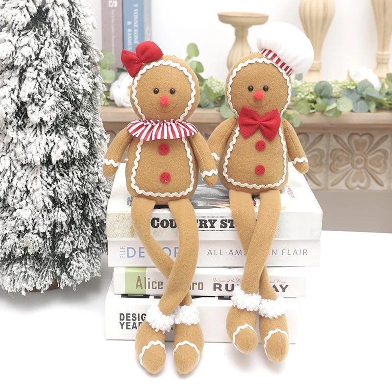 BowLift | Christmas Ornament Plush Gingerbread Pattern Door Decoration