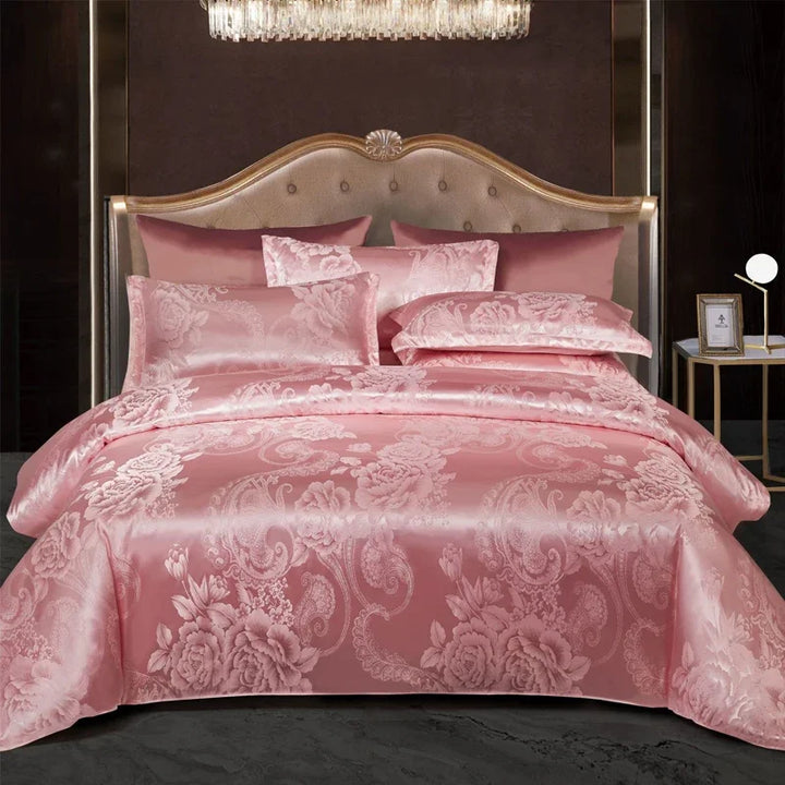 BowLift | Satin Rayon Jacquard Duvet Cover Set 264x229cm – Luxury Summer Bedding for Comfortable Sleep & Home Décor